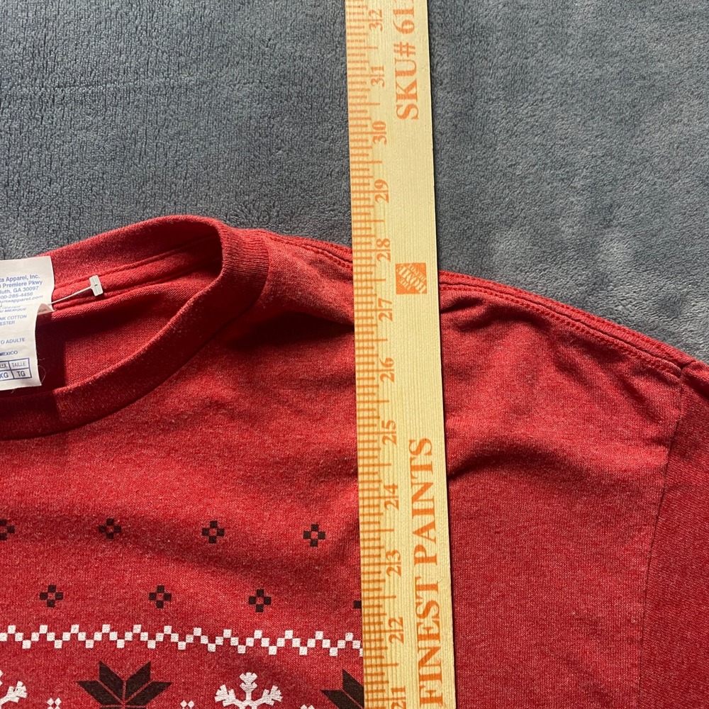 Disney Tshirt Mens XL Mickey Mouse Christmas Holiday Red Heather Ugly Sweater - Picture 4 of 7
